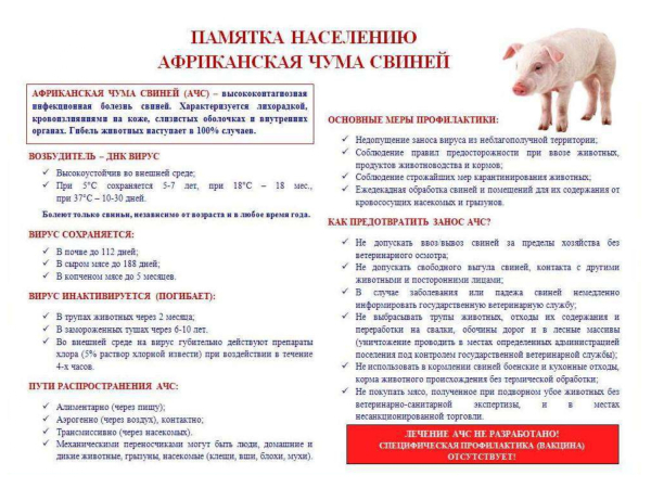 Памятка для населения по АЧС.